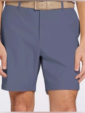 Men's Classic Solid Golf Shorts in Indigo Blue